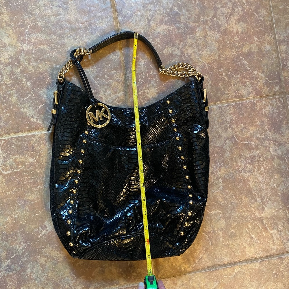 Michael Kors black shiny snakeskin purse - Picture 7 of 7